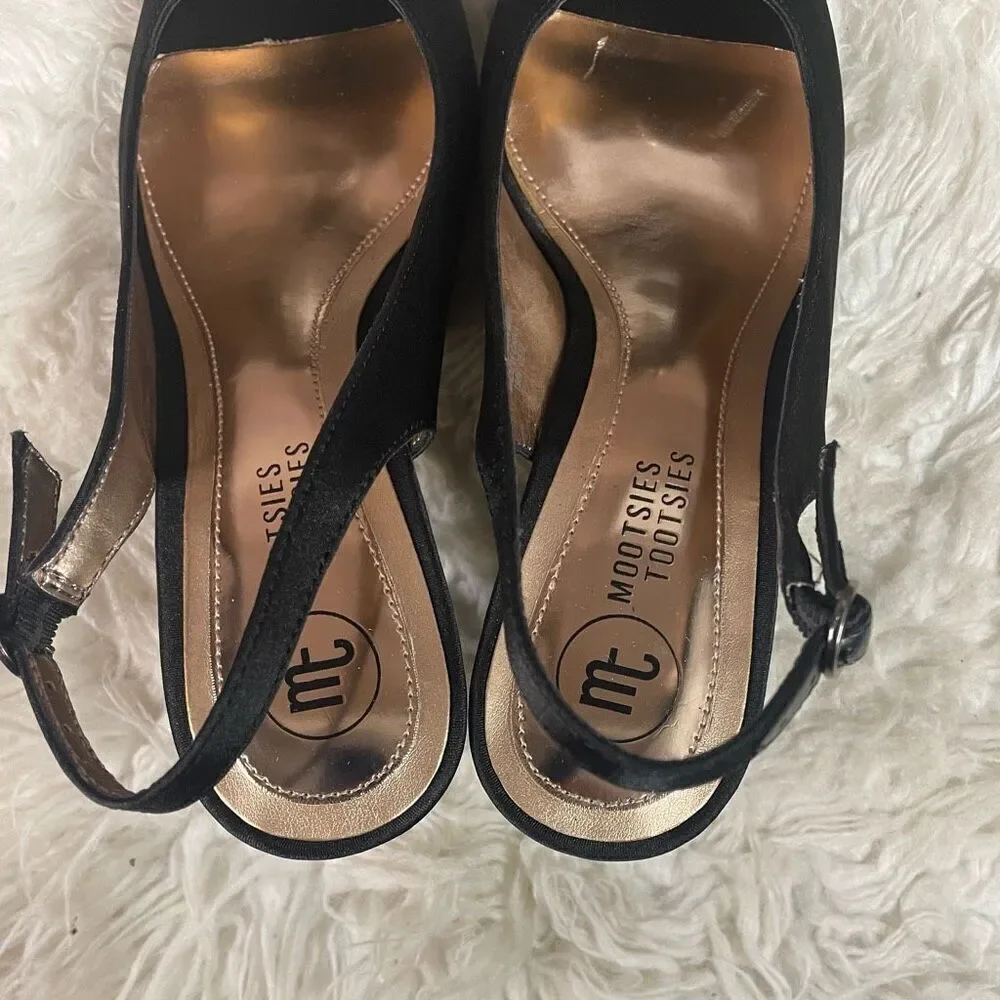MOOTSIES TOOTSIES Women’s Mogiver Black Dressy Heels Sz 6/12M Prom Wedding Guest